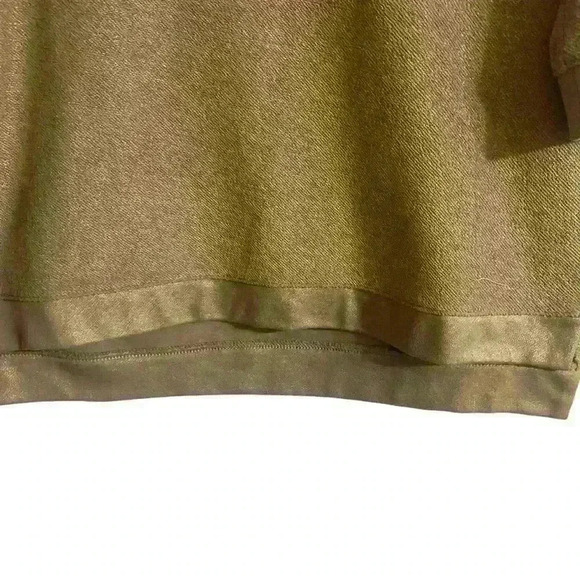 Chico's Gold Metallic Sweater Size 0 Jeweled Neckline 3/4 Sleeve Shimmer Holiday - Picture 5 of 15